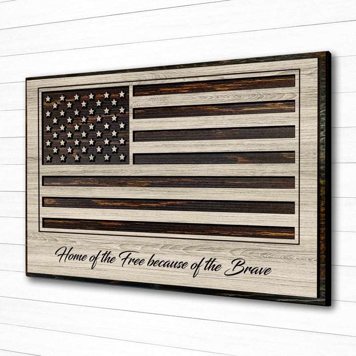 Home of the Free because of the Brave American Flag Howdy Owl 