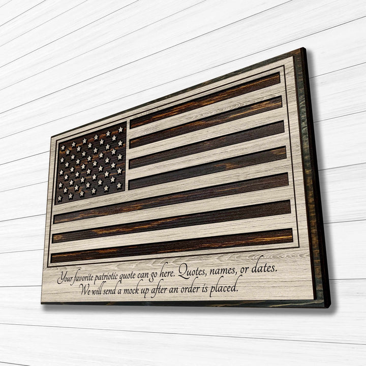 custom carved american flag wood wall art