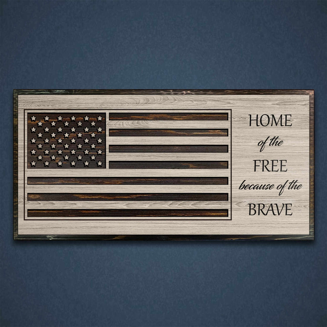 custom carved american flag wood wall art