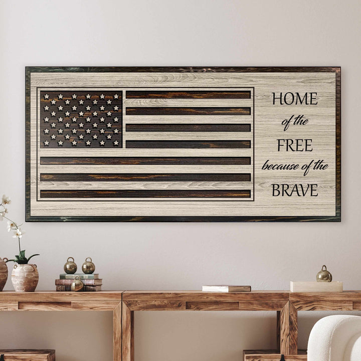 custom carved american flag wood wall art
