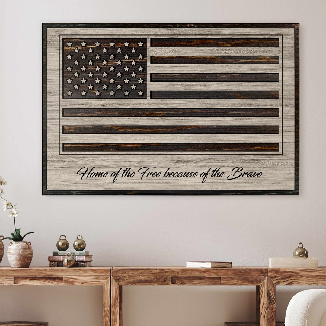 custom carved american flag wood wall art