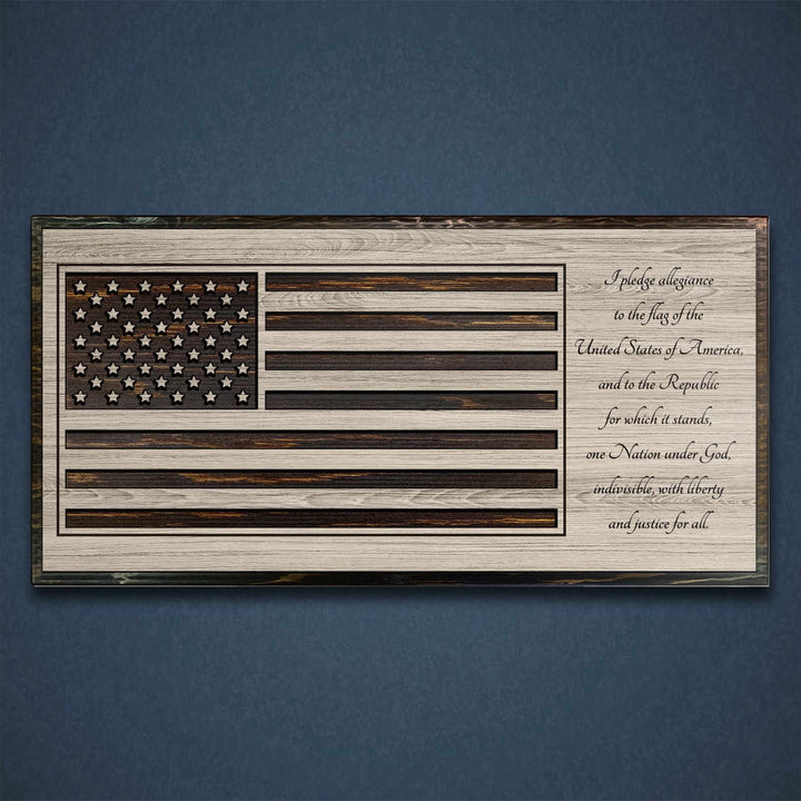 custom carved american flag wood wall art