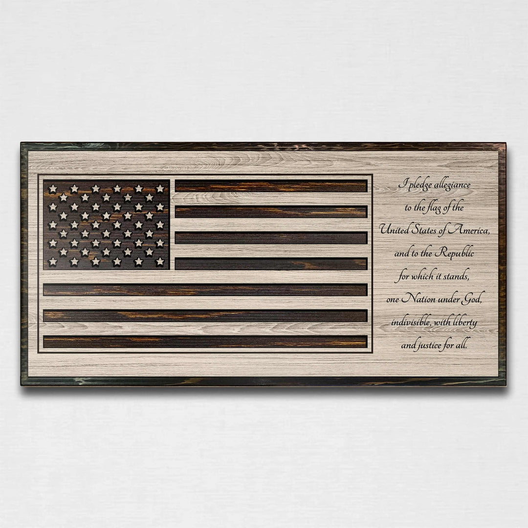 custom carved american flag wood wall art
