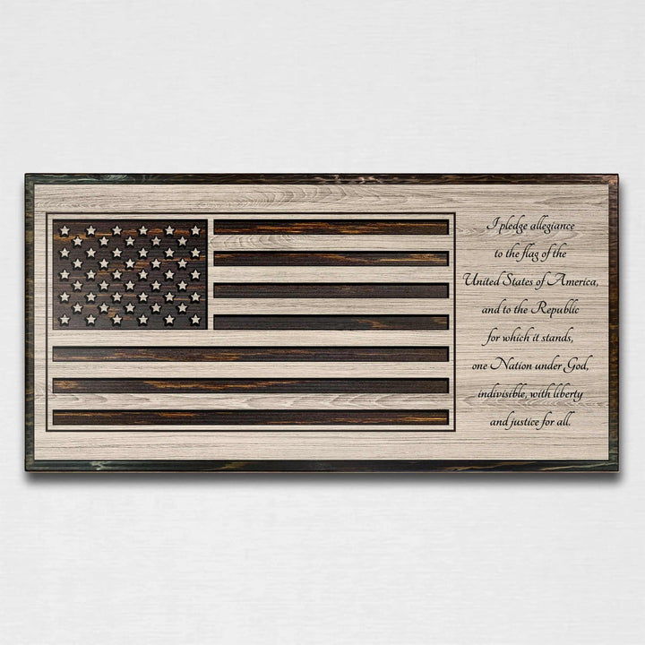 custom carved american flag wood wall art