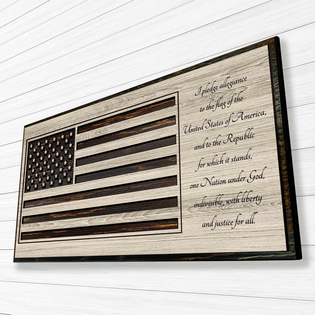 custom carved american flag wood wall art