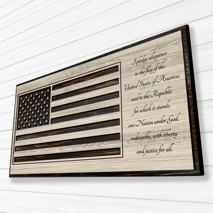 custom carved american flag wood wall art