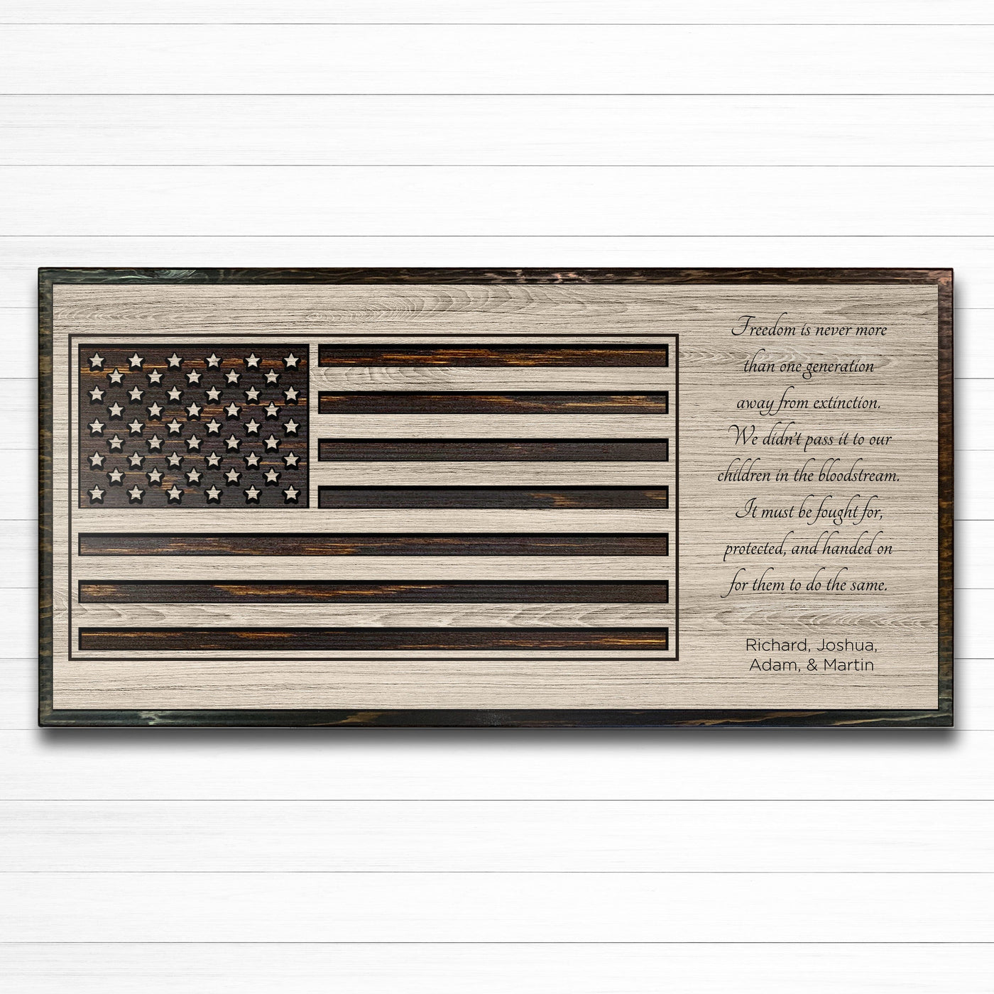 custom carved american flag wood wall art in honor of our war veterans
