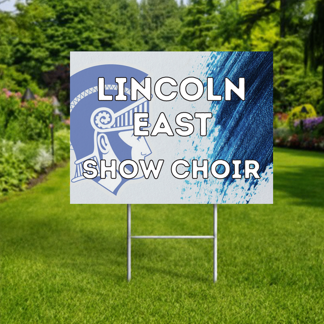 Lincoln East Spartans personalized yard sign with metal H-frame