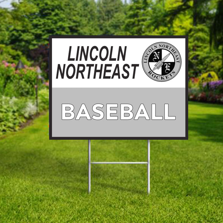 Lincoln Northeast Rockets personalized custom yard signs for sports and activity members