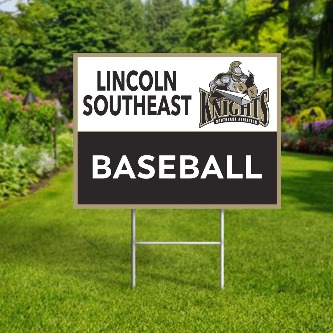 Lincoln Southeast Knights personalized custom yard signs for sports and activity members