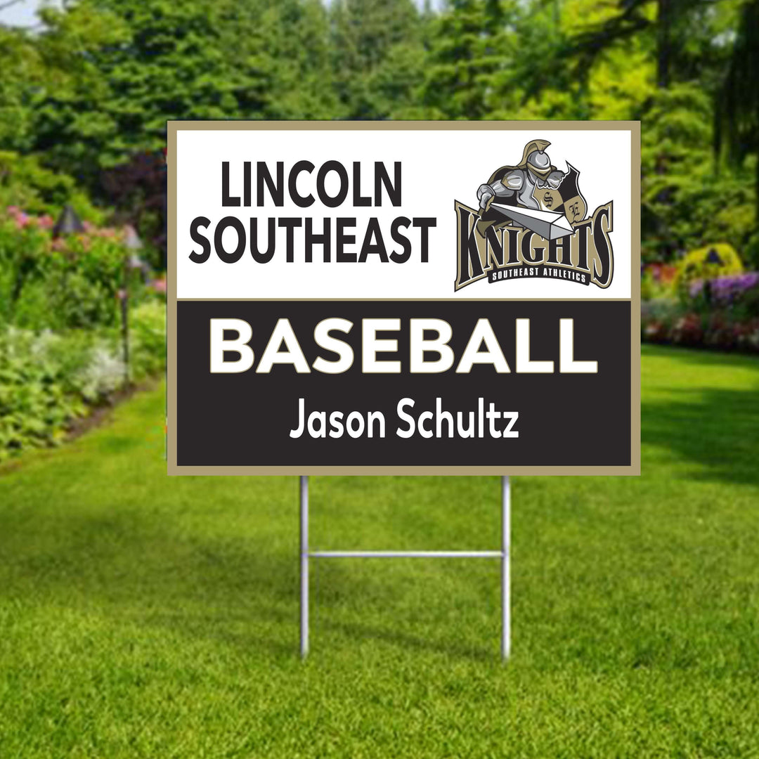 Lincoln Southeast Knights personalized custom yard signs for sports and activity members