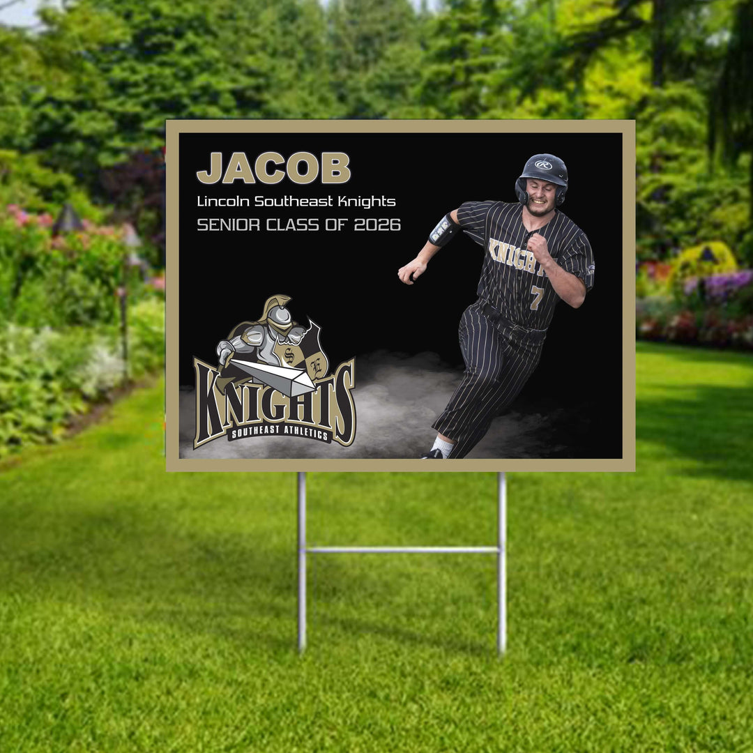 Lincoln Southeast Knights personalized custom yard signs for sports and activity members