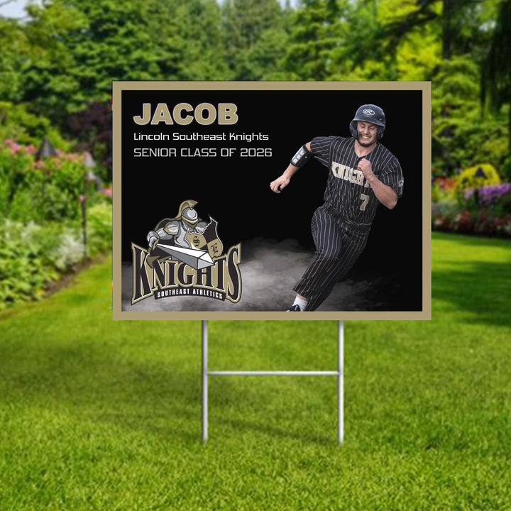Lincoln Southeast Knights personalized custom yard signs for sports and activity members