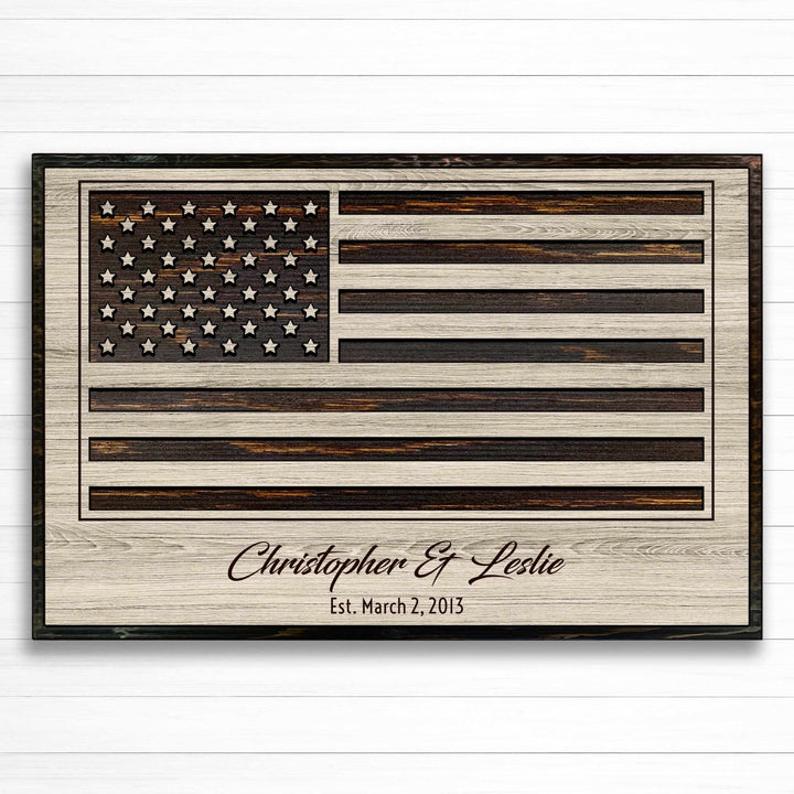 custom carved american flag wood wall art