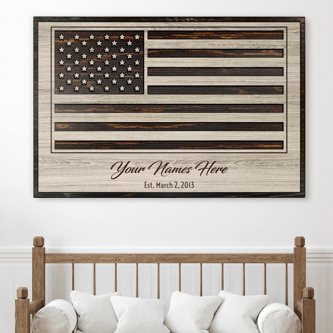 custom carved american flag wood wall art