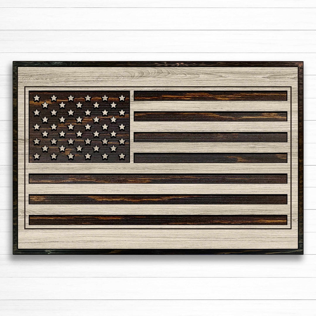 custom carved american flag wood wall art