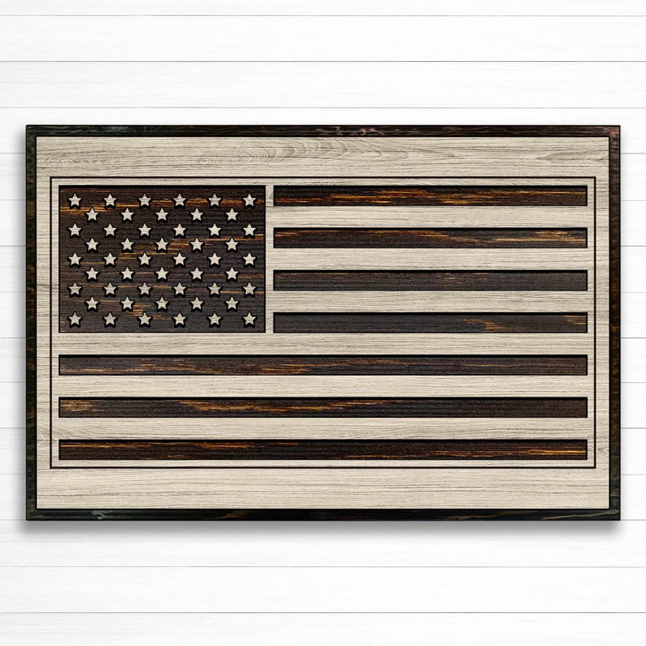 custom carved american flag wood wall art