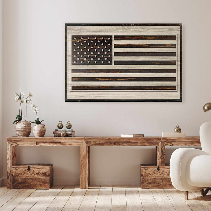 custom carved american flag wood wall art