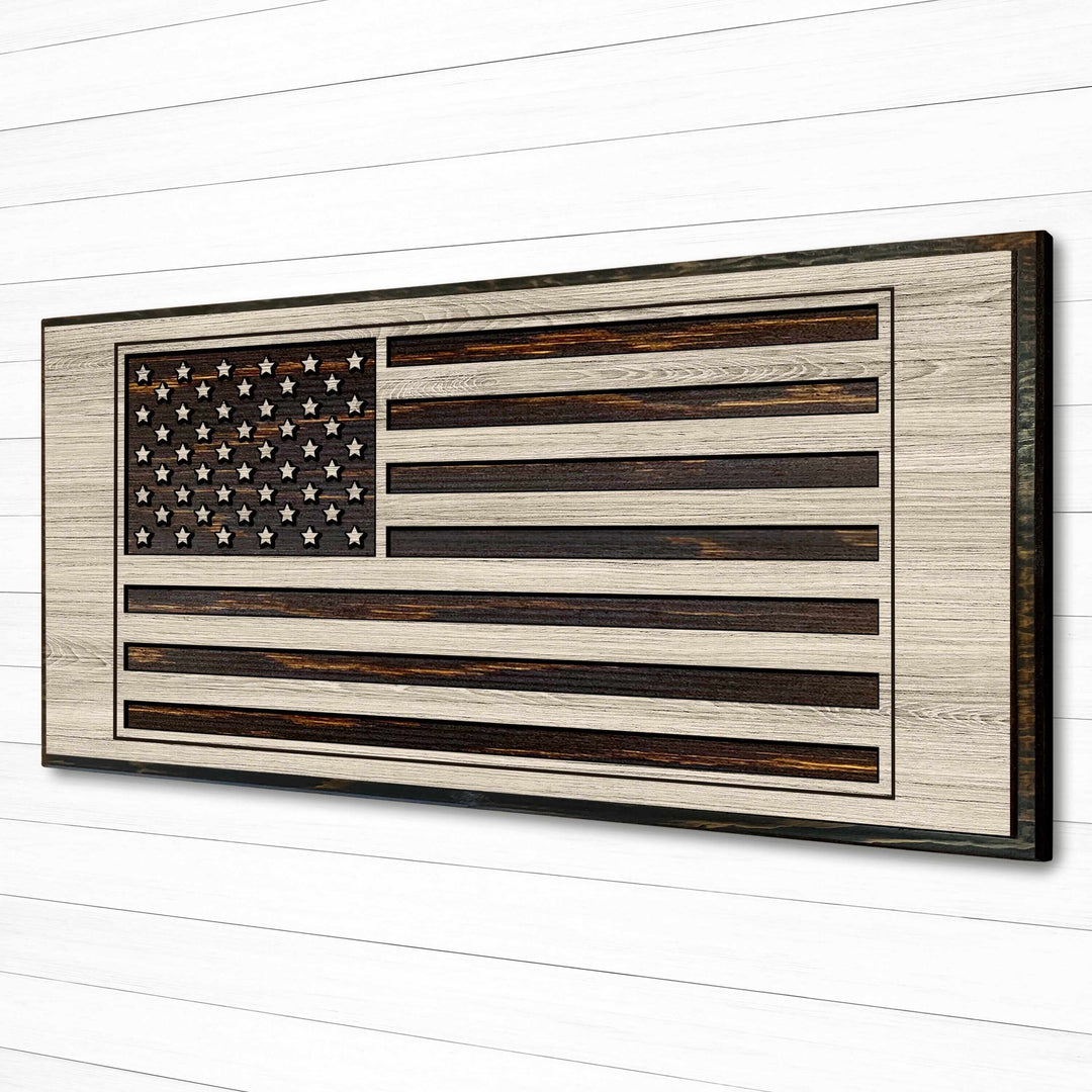 custom carved american flag wood wall art