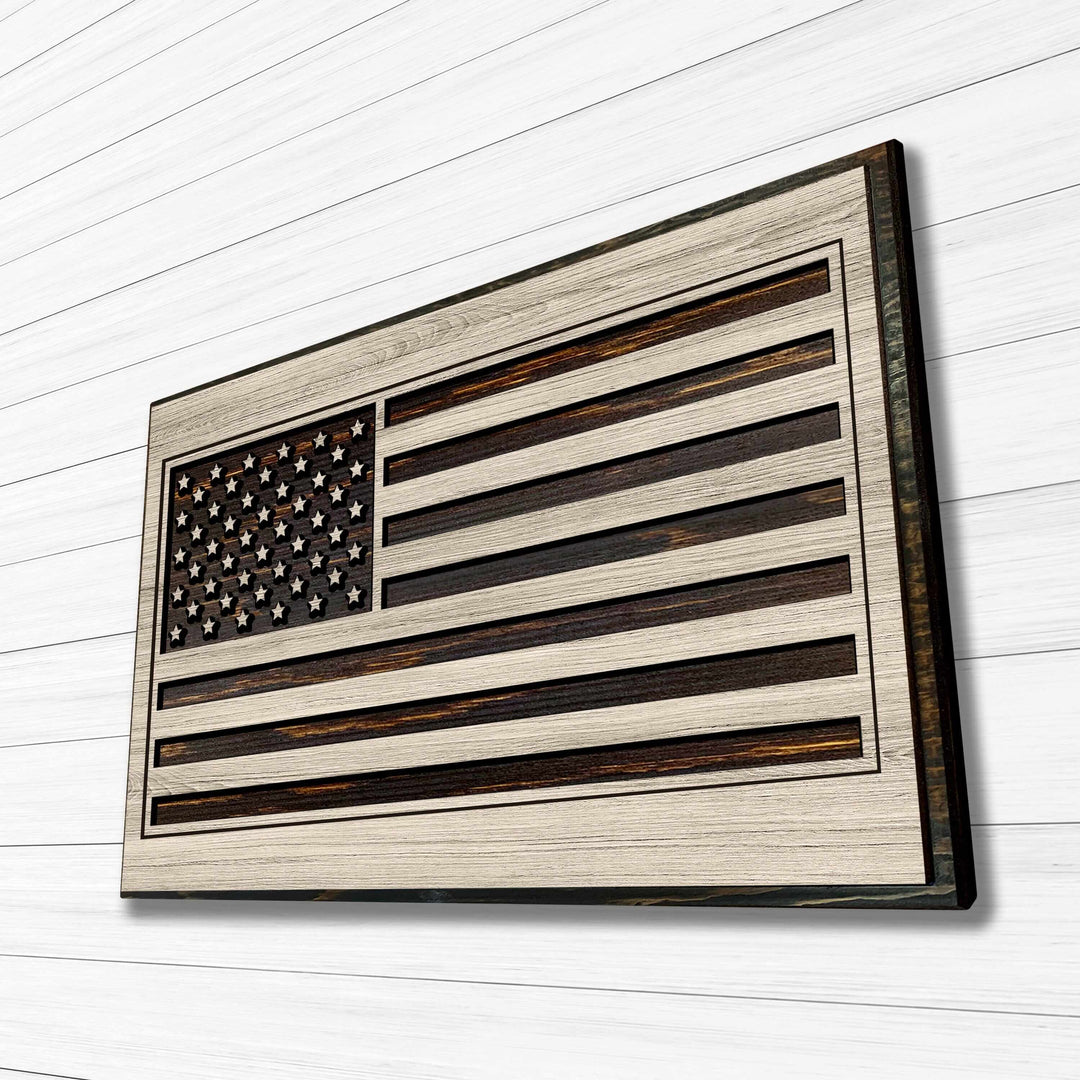 custom carved american flag wood wall art