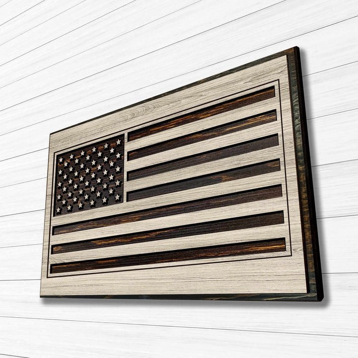 custom carved american flag wood wall art