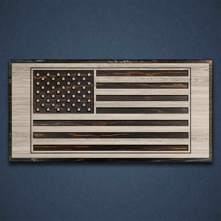 custom carved american flag wood wall art