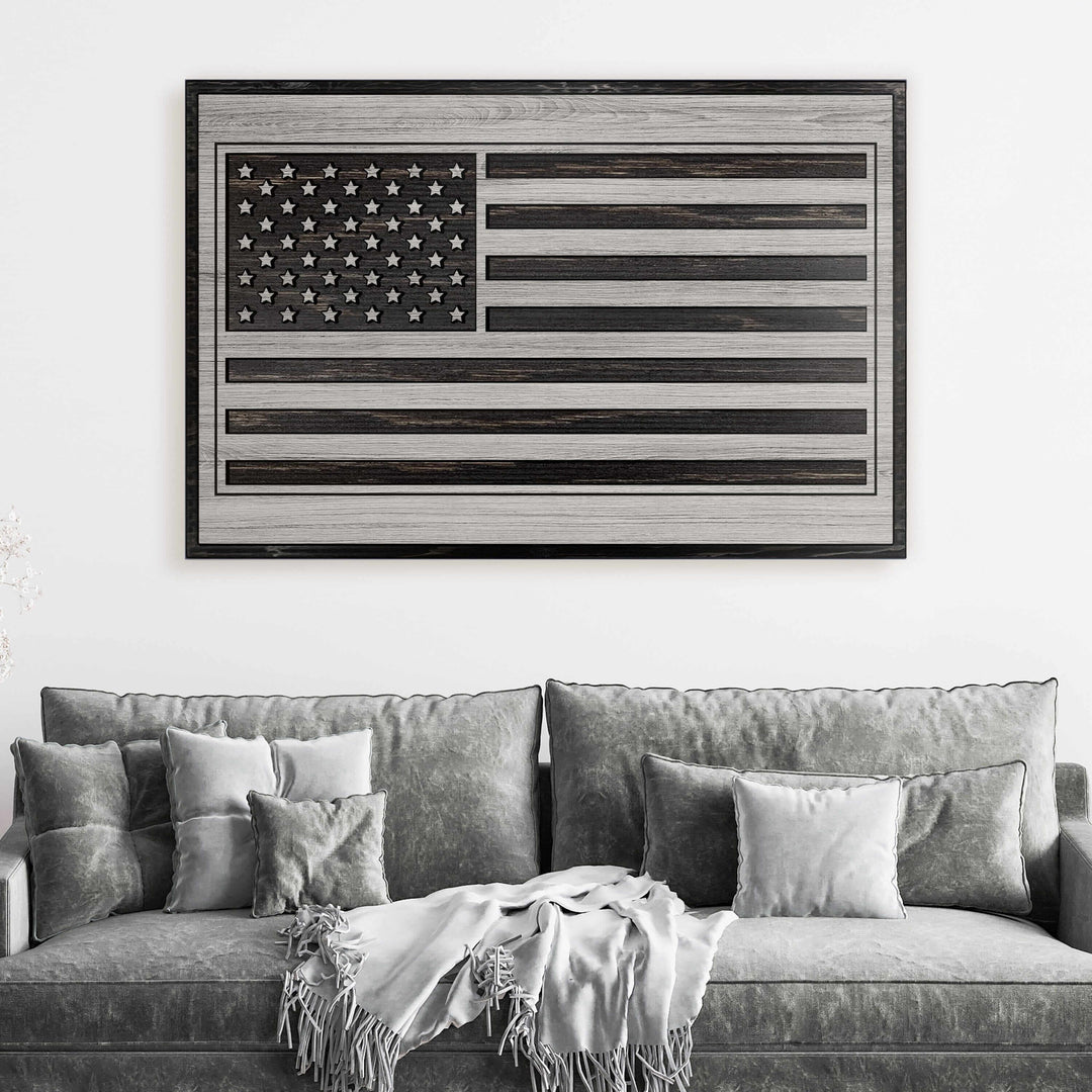 custom carved american flag wood wall art
