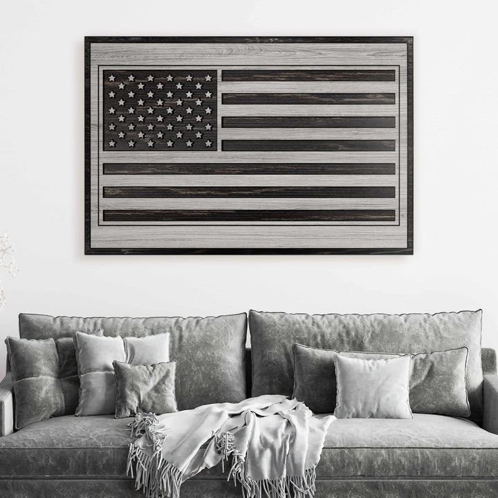 custom carved american flag wood wall art
