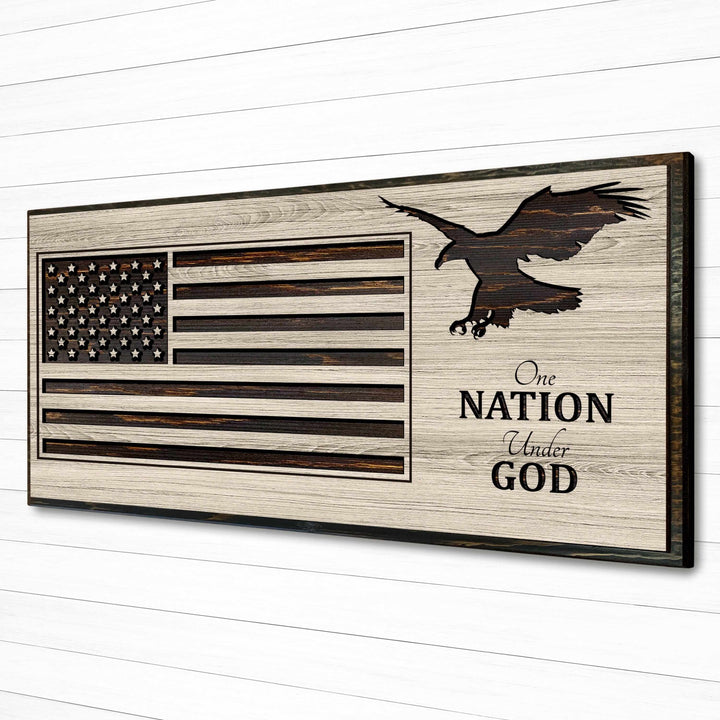 custom carved american flag wood wall art