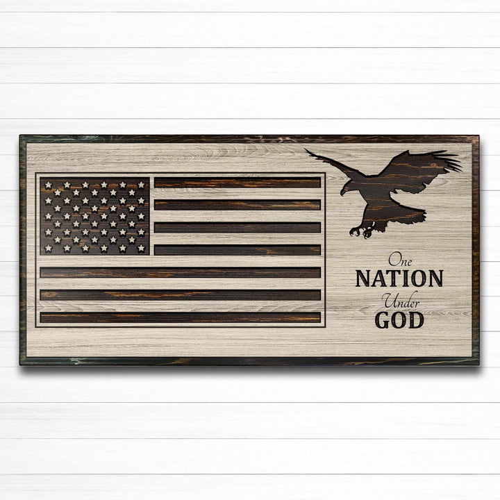 custom carved american flag wood wall art