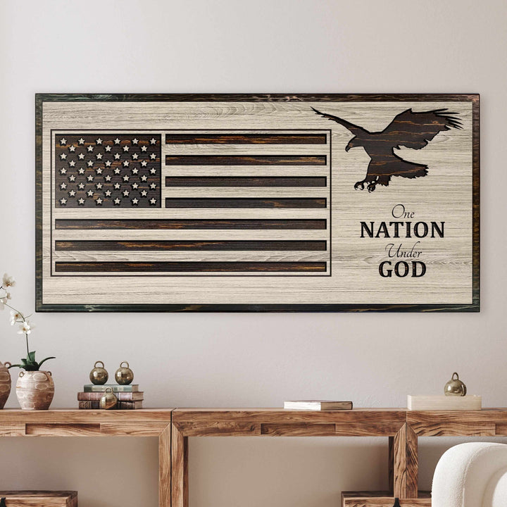 custom carved american flag wood wall art