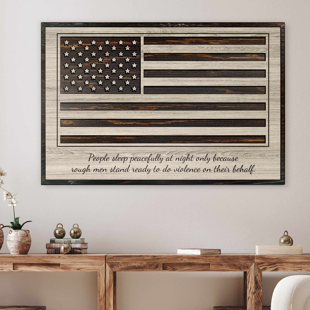 custom carved american flag wood wall art