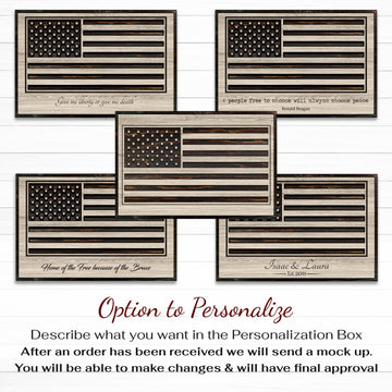 American Flag Wood Wall Art - Custom Wall Decor - Howdy Owl