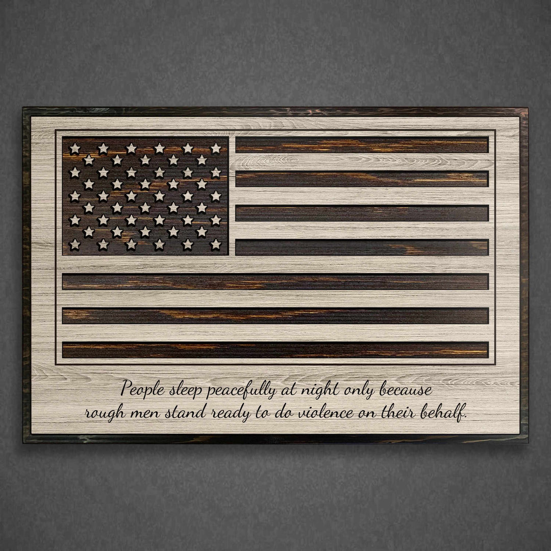 custom carved american flag wood wall art