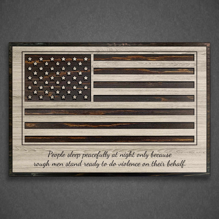 custom carved american flag wood wall art