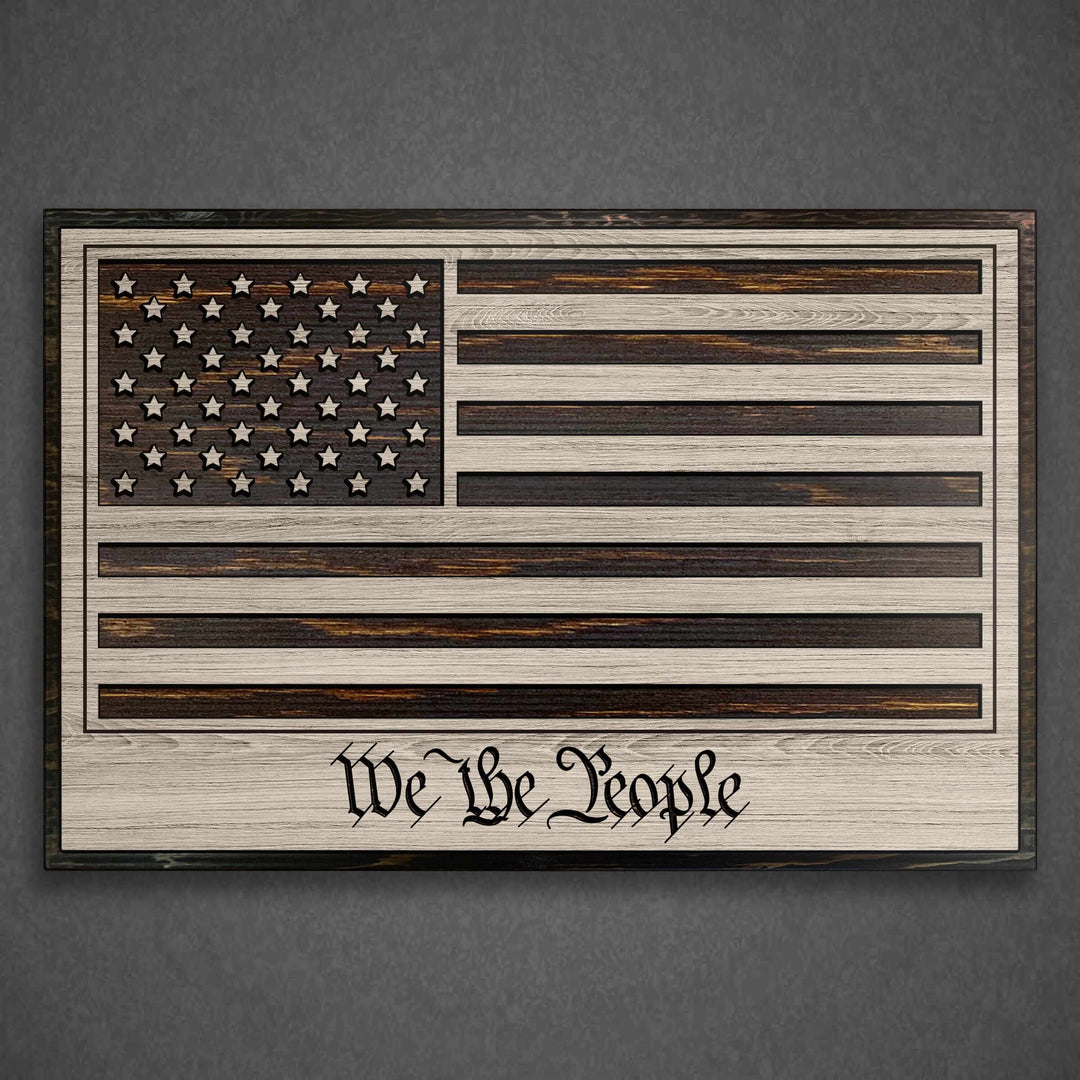 custom carved american flag wood wall art