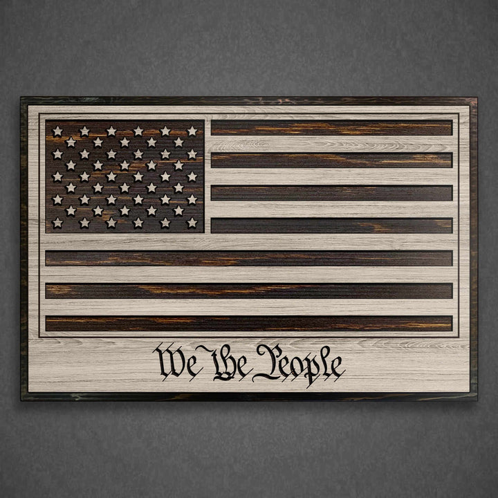 custom carved american flag wood wall art