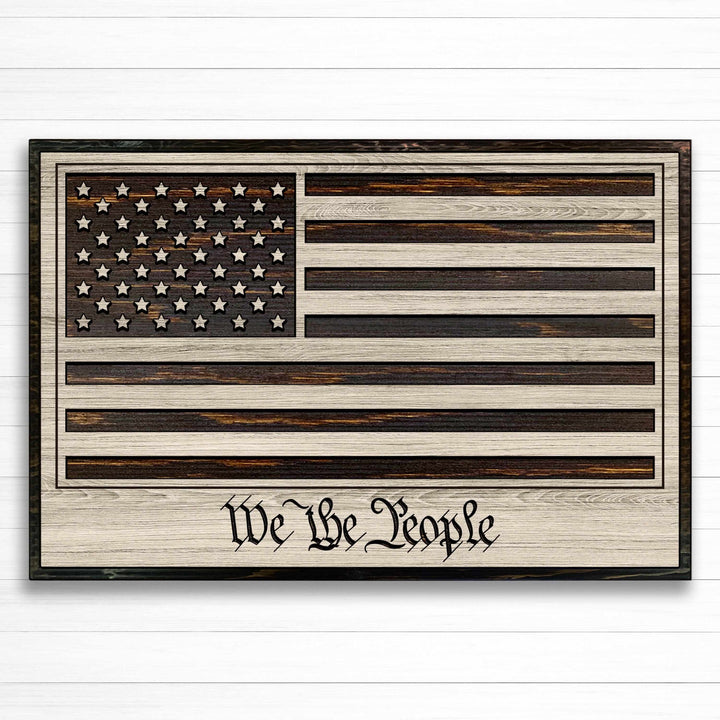 custom carved american flag wood wall art
