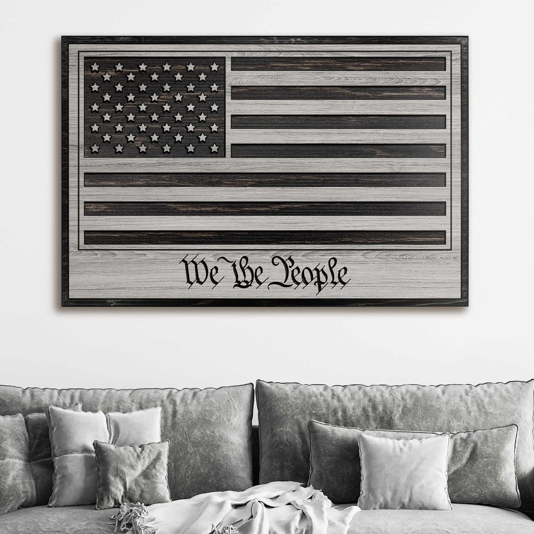 custom carved american flag wood wall art