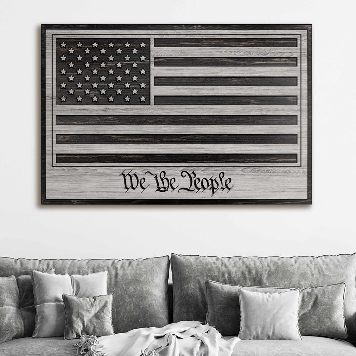custom carved american flag wood wall art