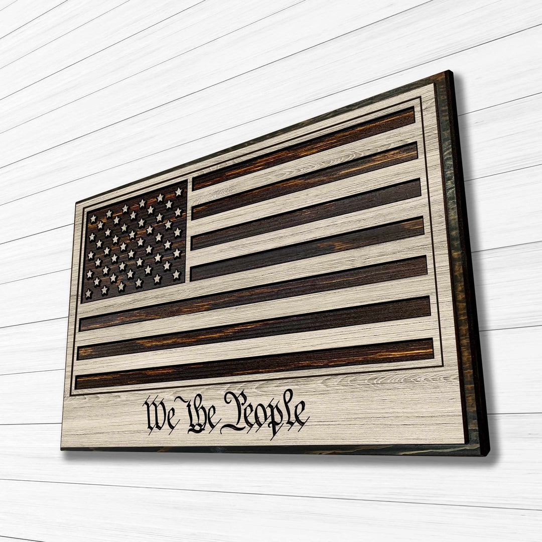 custom carved american flag wood wall art