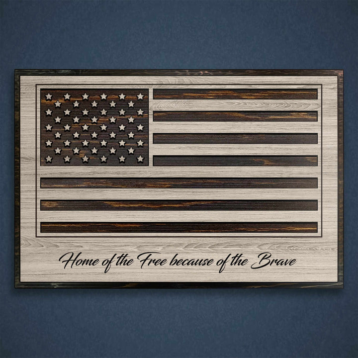 Home of the Free because of the Brave American Flag Howdy Owl 