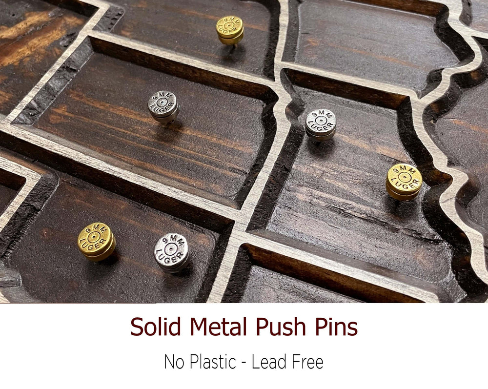 bullet push pins and lapel pins
