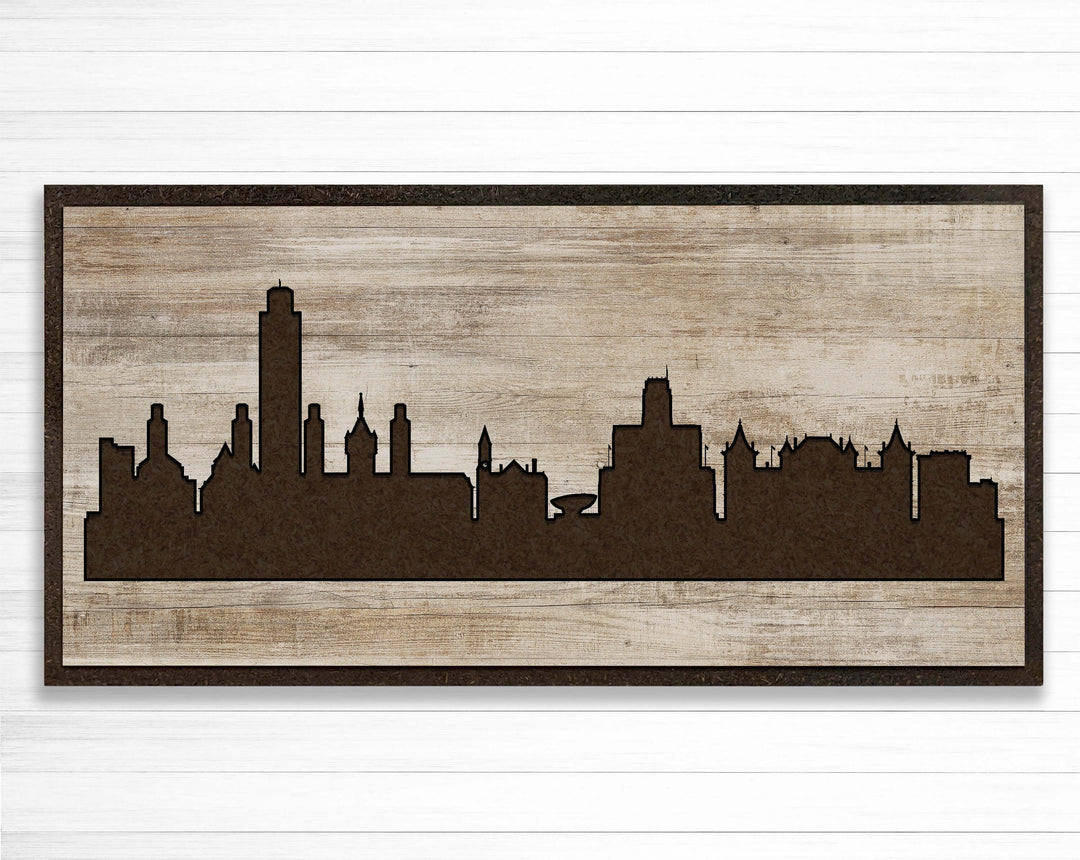 Albany, New York City Skyline Wood Wall Art