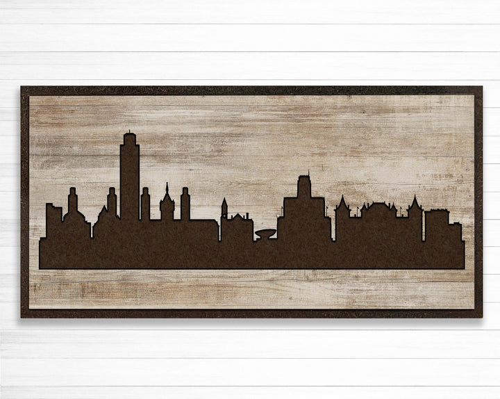 Albany, New York City Skyline Wood Wall Art