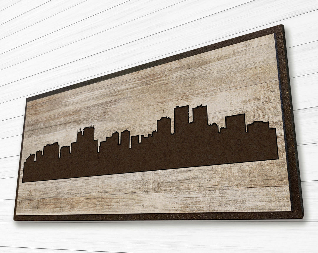 Anchorage, Alaska City Skyline Wood Wall Art