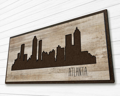 Atlanta, Georgia City Skyline Wood Wall Art