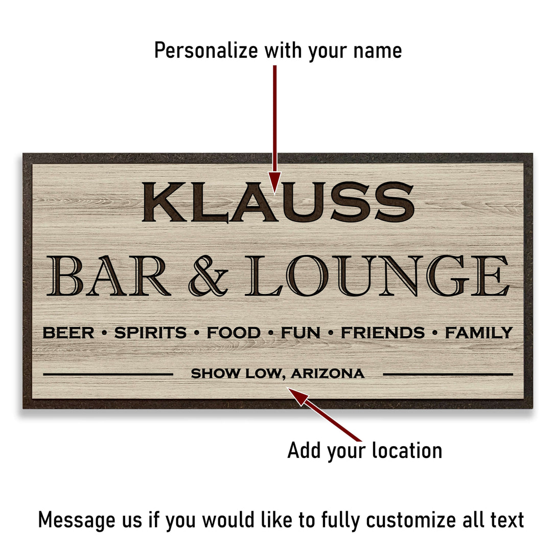 bar wall decor - carved wood quote sign