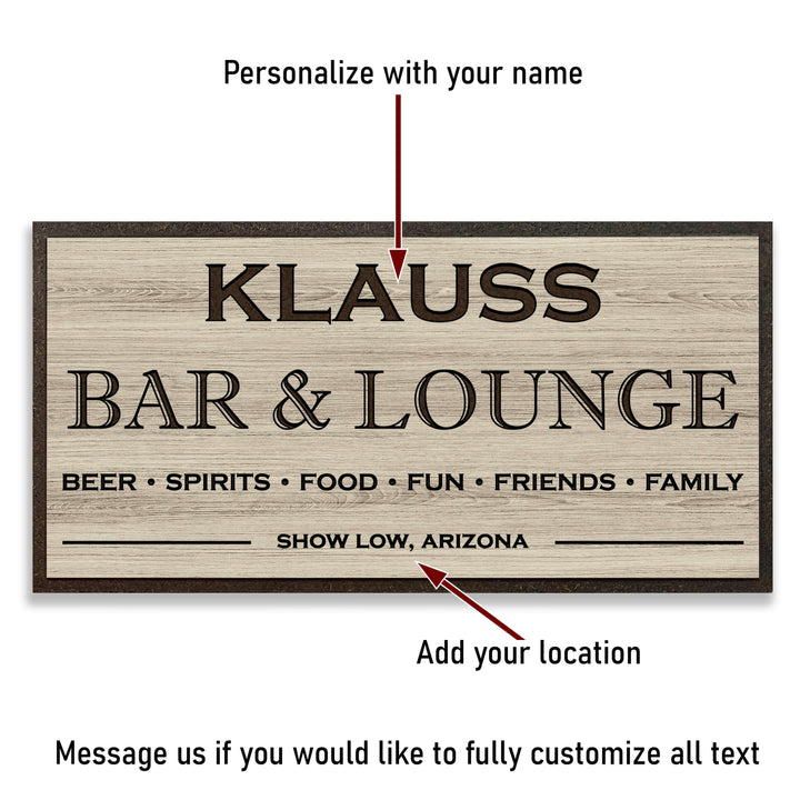 bar wall decor - carved wood quote sign