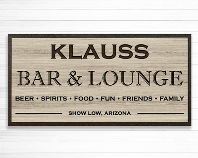 bar wall decor - carved wood quote sign